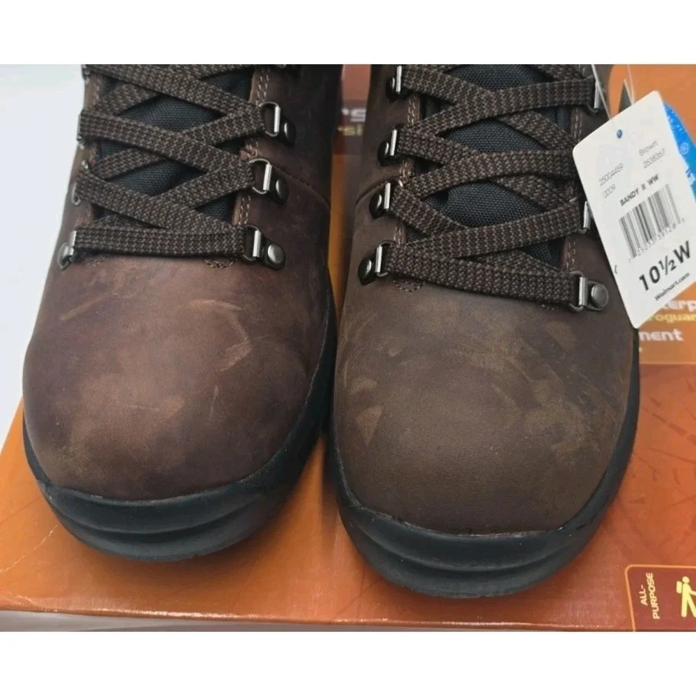 Ozark Trail Bandy II  Men's Hiking Boots 10.5 W  Dark Brown Leather Waterproof